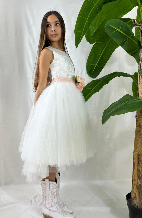 ABITO PIZZO E TULLE LUREX