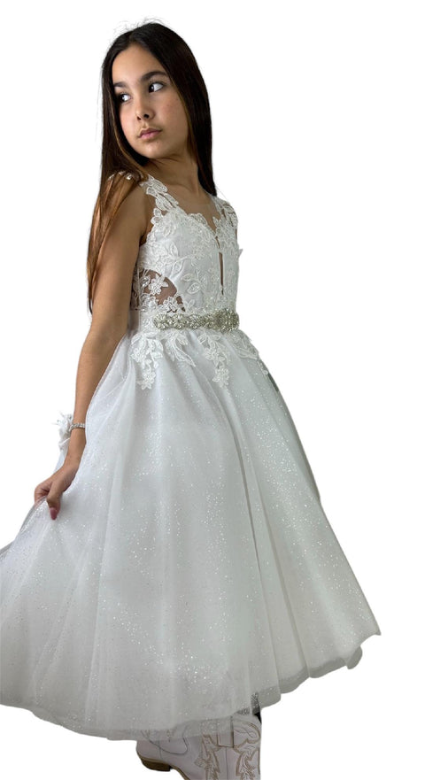ABITO IN PIZZO E TULLE LUREX