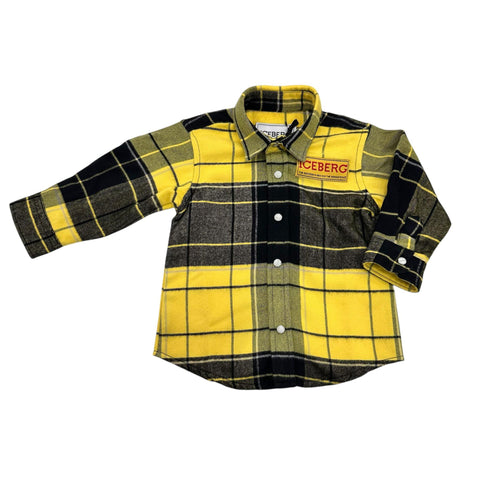 CAMICIA IN FLANELLA ED ECOPELLE CMICE6305B GIALLO ICEBERG 