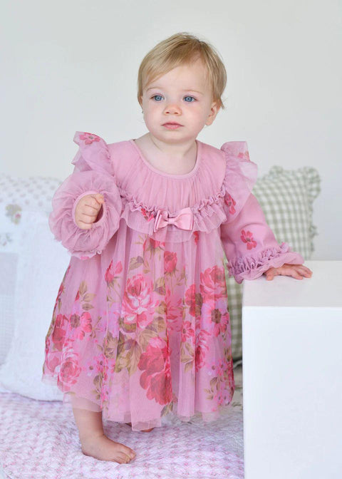 ABITO IN TULLE NADIYA BABY TEA ROSE ANGEL'S FACE 