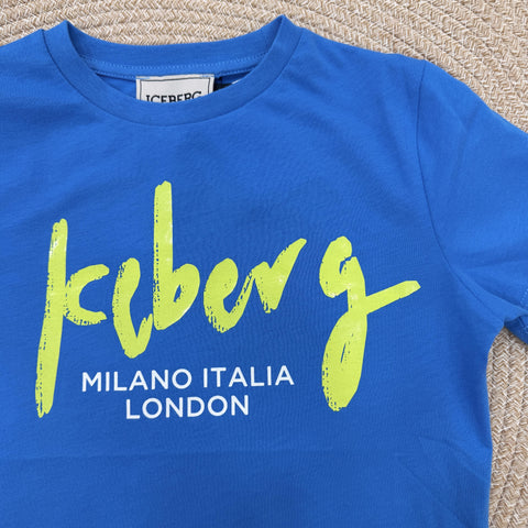 T-SHIRT IN COTONE TSICE6102J AZZURRO ICEBERG 