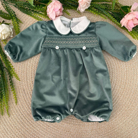 PAGLIACCETTO E CUFFIA IN VELLUTO IN6623/IN66CU VERDE SALVIA MARLU' 