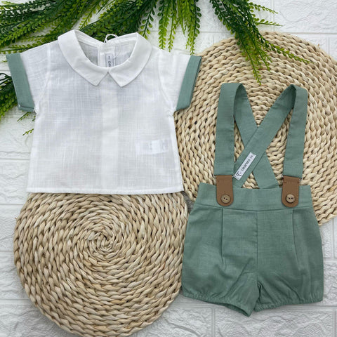 SALOPETTE E CAMICIA IN LINO