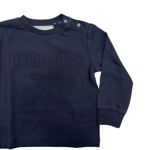 T-SHIRT IN COTONE TSICE6315B NERO ICEBERG 