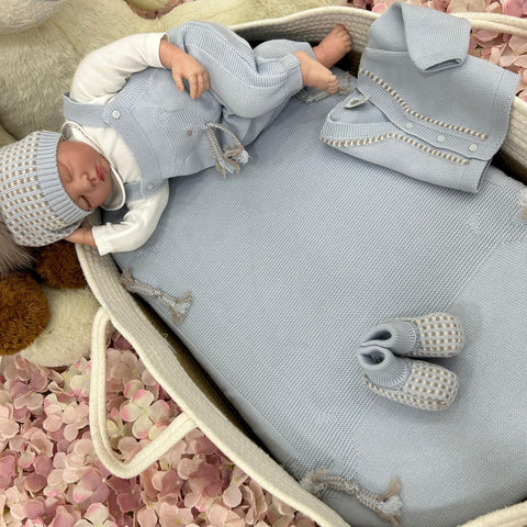 TUTINA, BODY, CARDIGAN E BABBUCCE IN LANA IN5331/IN53S CIELO/TORTORA MARLU 