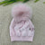 CAPPELLO IN LANA CON POM PON IN VOLPE IN2471 ROSA MARLU 