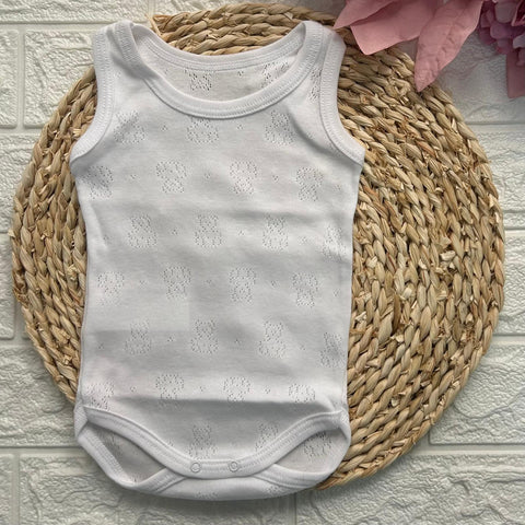 BODY IN COTONE TRAFORATO 01777 BIANCO CALAMARO 