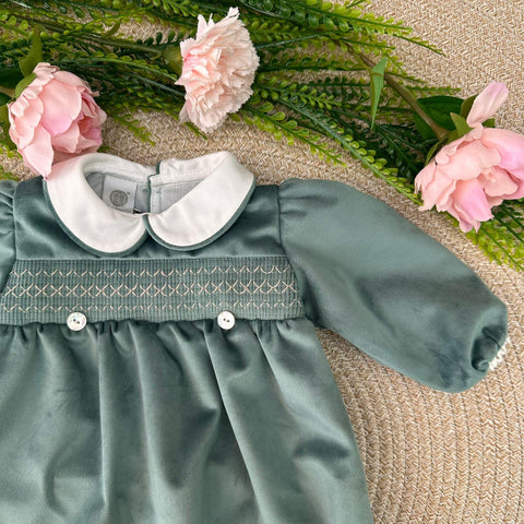 PAGLIACCETTO E CUFFIA IN VELLUTO IN6623/IN66CU VERDE SALVIA MARLU' 