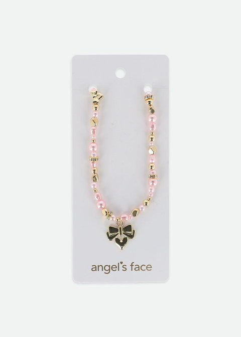 COLLANA PERLE E FIOCCO NECKLACE PINK ANGEL'S FACE 