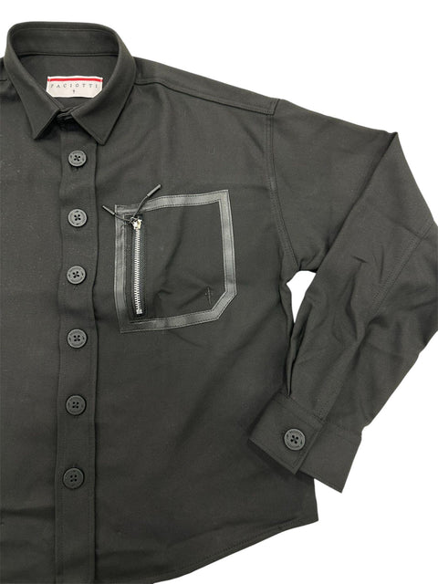 CAMICIA OVER IN COTONE GIP6350J NERO PACIOTTI 4US 