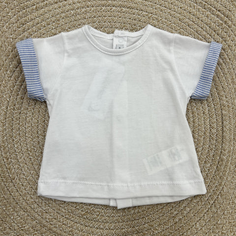 SALOPETTE E T-SHIRT IN COTONE 11315 CIELO CALAMARO 