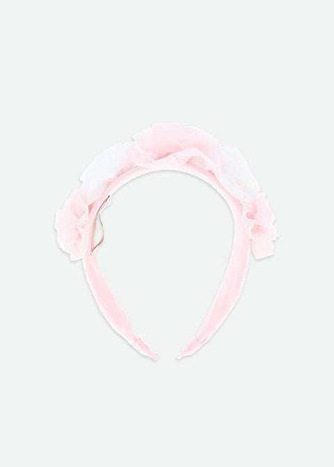 CERCHIETTO CON FIORI IN TULLE ROSIE SNOWDROP/PINK ANGELS FACE 
