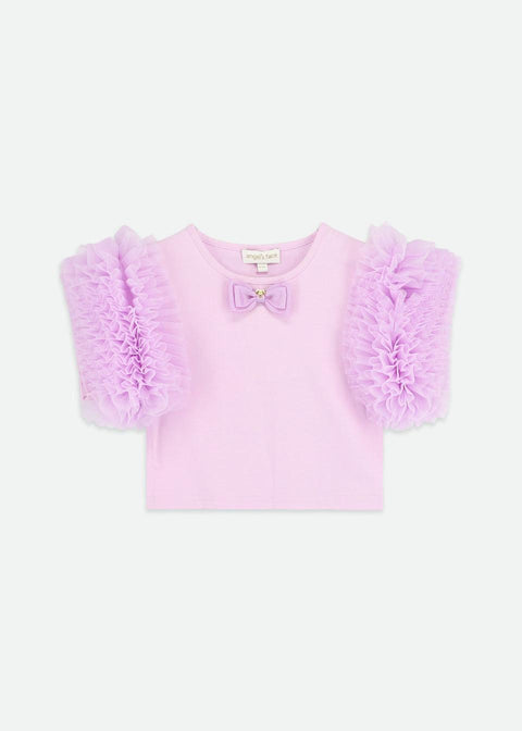T-SHIRT CON ROUCHES IN TULLE LESSI LAVANDER ANGEL'S FACE 