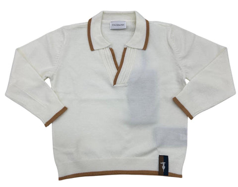 MAGLIONE IN VISCOSA TIA25083MA OFF WHITE TRUSSARDI 