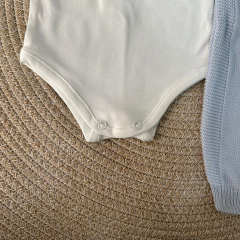 TUTINA, BODY, CARDIGAN E BABBUCCE IN LANA IN5331/IN53S CIELO/TORTORA MARLU 