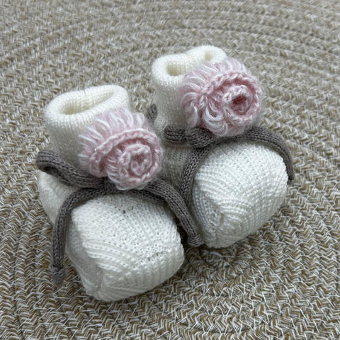 TUTINA E BABBUCCE IN LANA IN2510/IN25S VANIGLIA/ROSA MARLU' 