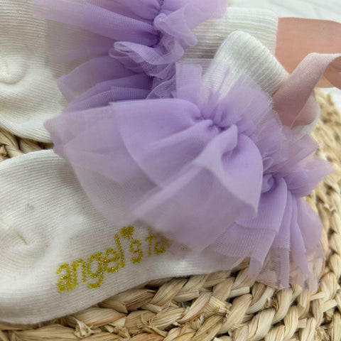 CALZINI CON ROUCHE IN TULLE FRILLY LILA ANGEL'S FACE 