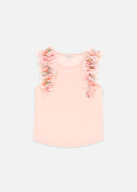 COMPLETO CANOTTA E GONNA IN TULLE A FIORI TONI/GEORGIAN PEACH ANGELS FACE 