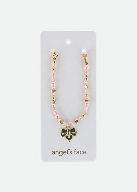 COLLANA PERLINE E CUORI NECKLACE PINK ANGEL'S FACE 