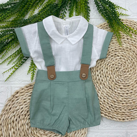 SALOPETTE E CAMICIA IN LINO