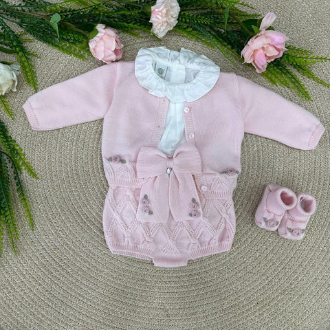 PAGLIACCETTO E CARDIGAN IN LANA IN2460 ROSA/MARSALA MARLU 