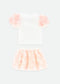 COMPLETO T-SHIRT E GONNA ROSE ROSES SET SNOWDROP/PINK ANGELS FACE 