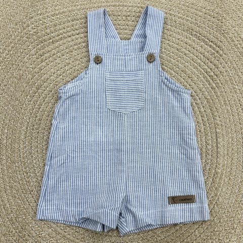 SALOPETTE E T-SHIRT IN COTONE 11315 CIELO CALAMARO 