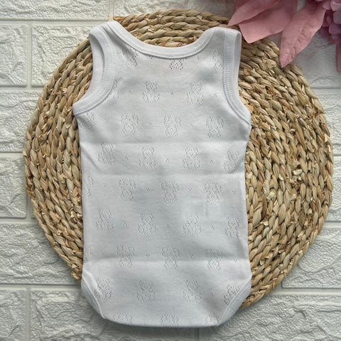 BODY IN COTONE TRAFORATO 01777 BIANCO CALAMARO 