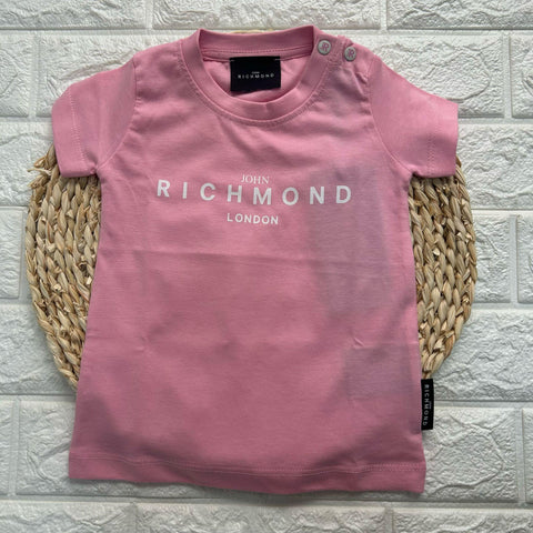 T-SHIRT IN COTONE RIP25002TS PINK/WHITE RICHMOND 
