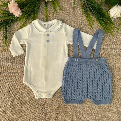 PAGLIACCETTO, BODY, CARDIGAN E BABBUCCE IN LANA IN6860/IN68S CIELO/GRIGIO MARLU 