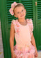 COMPLETO CANOTTA E GONNA IN TULLE A FIORI TONI/GEORGIAN PEACH ANGELS FACE 