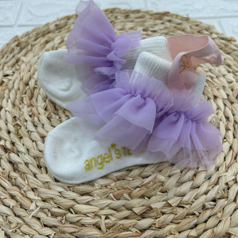 CALZINI CON ROUCHE IN TULLE FRILLY LILA ANGEL'S FACE 