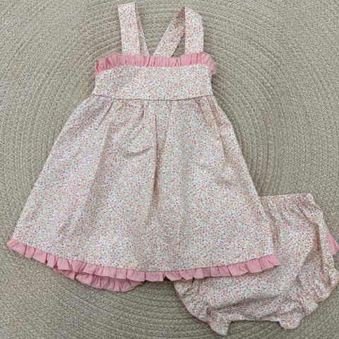 ABITO E CULOTTE IN COTONE 21327 CORAL# CALAMARO 
