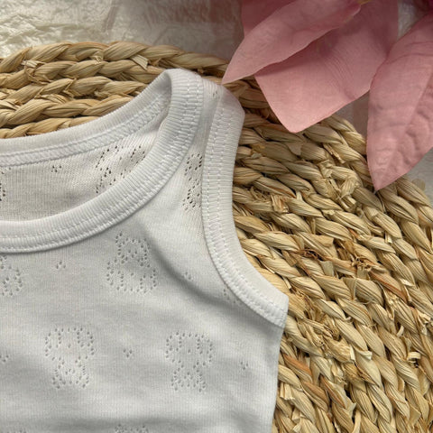 BODY IN COTONE TRAFORATO 01777 BIANCO CALAMARO 
