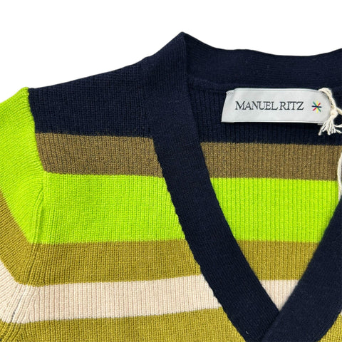 CARDIGAN IN VISCOSA MR3148 BLU# MANUEL RITZ 