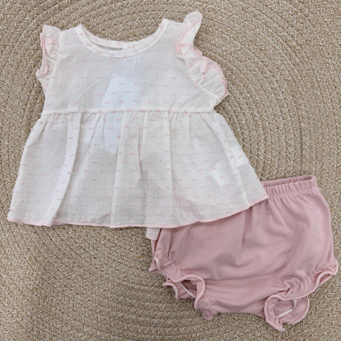 COMPLETO IN COTONE 11277 PANNA/ROSA CALAMARO 