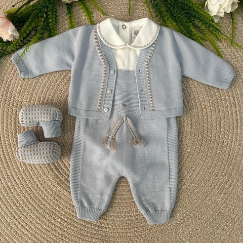 TUTINA, BODY, CARDIGAN E BABBUCCE IN LANA IN5331/IN53S CIELO/TORTORA MARLU 