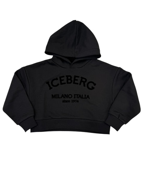 FELPA CROP FELPATA MFICE6336J NERO ICEBERG 