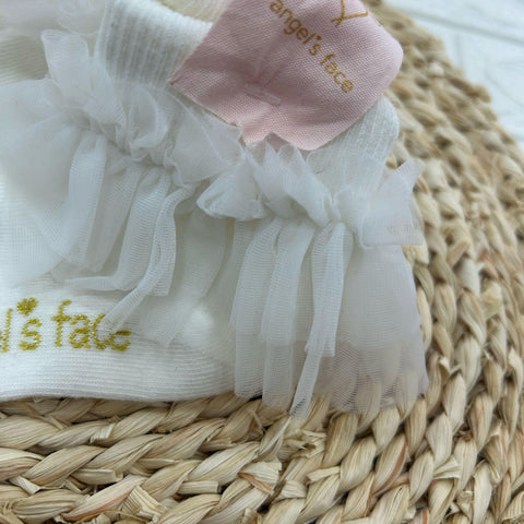 CALZINI CON ROUCHE IN TULLE FRILLY SNOWDROP ANGEL'S FACE 