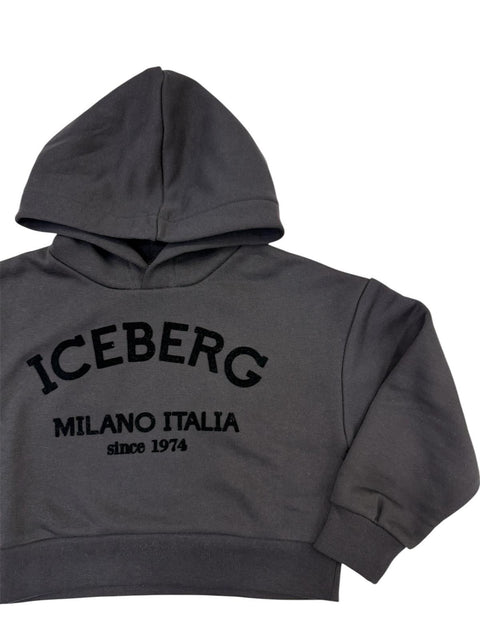 FELPA CROP FELPATA MFICE6336J NERO ICEBERG 