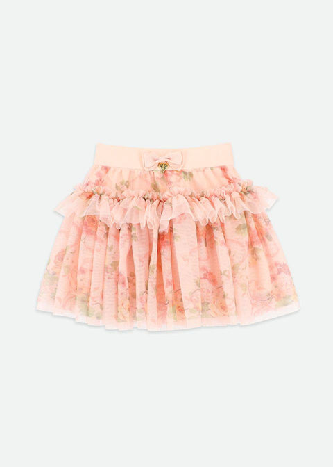 COMPLETO CANOTTA E GONNA IN TULLE A FIORI TONI/GEORGIAN PEACH ANGELS FACE 