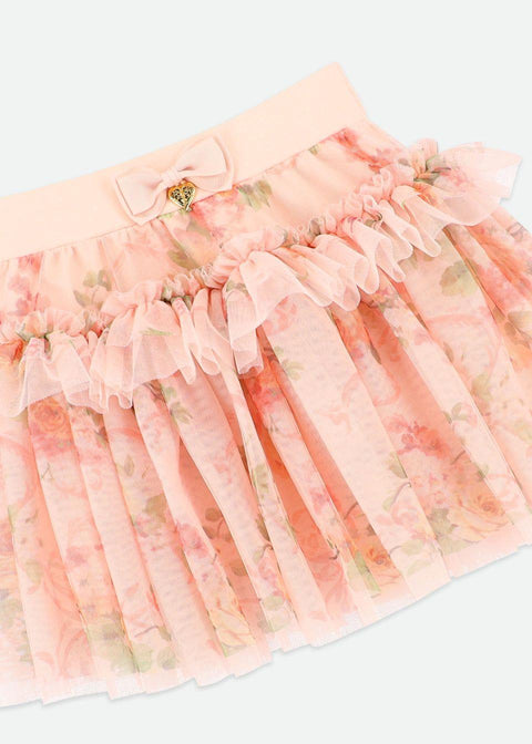 COMPLETO CANOTTA E GONNA IN TULLE A FIORI TONI/GEORGIAN PEACH ANGELS FACE 