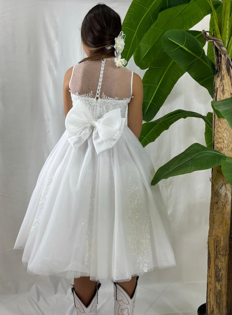 ABITO LUNGO PIZZO E TULLE LUREX