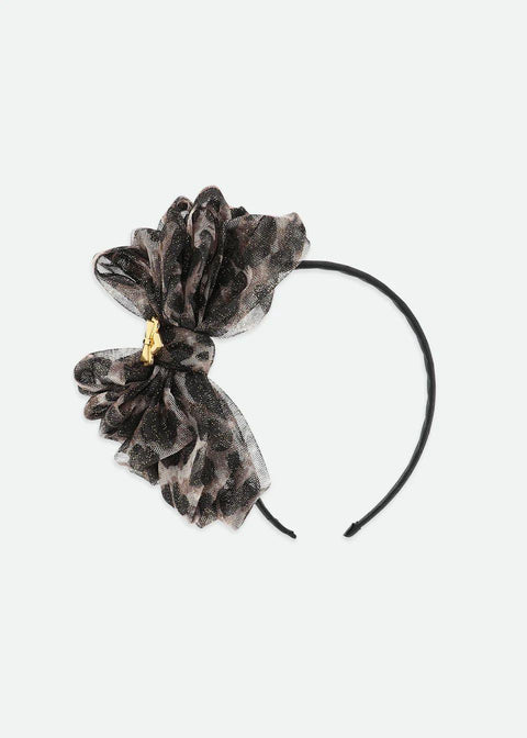 CERCHIETTO TULLE MACULATO GLADYS BLACK LEOPARD ANGEL'S FACE 