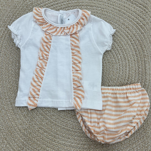 COMPLETO IN COTONE 11322 B/ARANCIO CALAMARO 