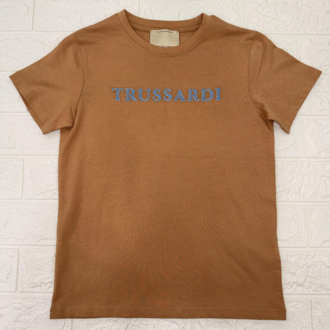 T-SHIRT IN COTONE TBP26038TS BROWN TRUSSARDI 