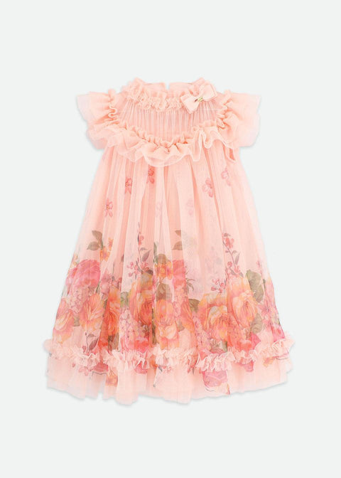 ABITO IN TULLE DOMINIQUE.BORDER PEACH ANGEL'S FACE 