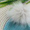 CAPPELLO IN LANA CON POM PON IN VOLPE IN5771 V VERDE SALVIA MARLU' 