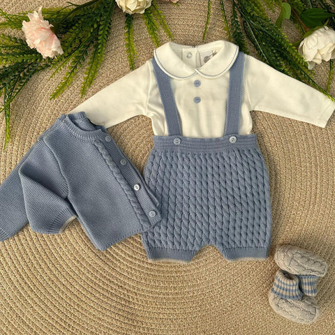 PAGLIACCETTO, BODY, CARDIGAN E BABBUCCE IN LANA IN6860/IN68S CIELO/GRIGIO MARLU 