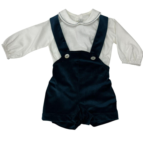 SALOPETTE E CAMICIA IN VELLUTO 11261 VERDE CALAMARO 